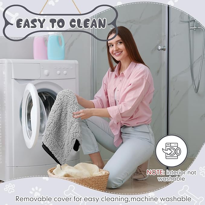 Novabright 3 Pack Self Warming Cat Bed 17x22 Inch Self Heating Dog Mat Reflects Body Heat Extra Warm Thermal Pet Pad Washable Cat Dog Bed for Outdoor Indoor Large Kittens Puppy(Black/Gray)