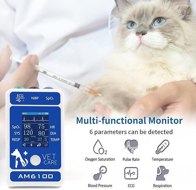 BERRY Veterinary Monitor for Pet,Data storage, analysis, export, Monitoring 6 Parameters for Animal(include Dogs and Cats) as Clinical Equipment