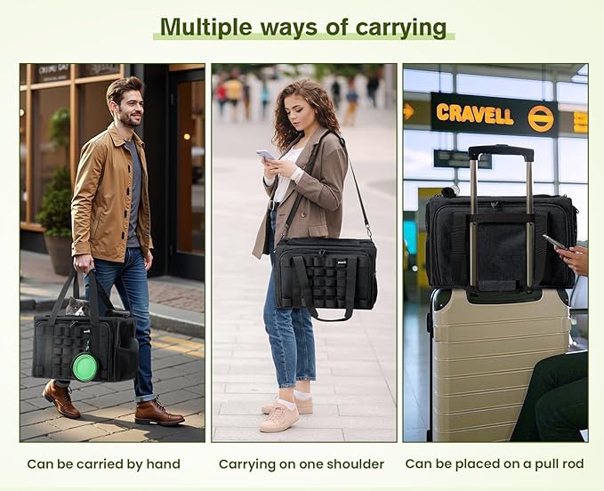 Pecute Cat Carrier Expandable, Airline Approved Cat Soft-Sided Carriers, Breathable Pet Carriers up to 5kg/12lbs, Collapsible Cat Bag Carrier Great for Travel, Outdoor, Hiking, Camping, Dark Gray