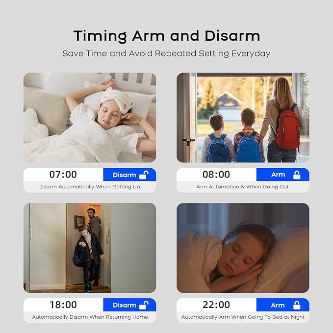 PGST Wireless Alarm System,Smart Home Security System with Tuya App Alerts,5 Pieces Door Alarms Kits Siren Hub with Door/Motion Sensors,Remote,Easy Installation for Villa,Apartment,Home Kids Safety