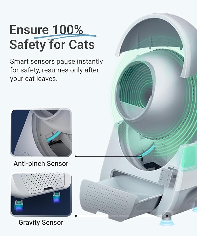 CATLINK 2025 Upgrade Automatic Cat Litter Box Self Cleaning for Multiple Cats with Mat, Double Odor Removal, Cat Litter Box for Cats from 3.5~22 lbs