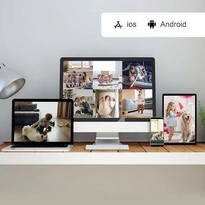 WiFi Indoor Camera for Home Security, 24/7 Recording Camera for Office/House/Apartment, Cloud & SD Card Storage, 2-Way Audio, Night Vision, AI Motion Detection, Alexa/Google Assistant Supported