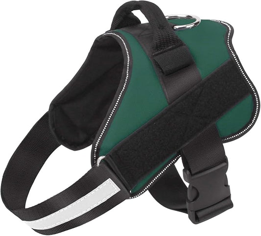 Bolux Dog Harness, No-Pull Reflective Dog Vest, Breathable Adjustable Pet Harness with Handle for Outdoor Walking - No More Pulling, Tugging or Choking (Dark Green, M)
