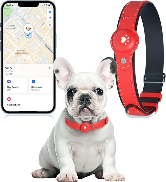 2-in-1 GPS Tracker for Dogs: Smart Collar with Real-Time Location, No Monthly Fee, Unlimited Range (iOS Only) GPS Tracker Dog Collar- Ideal for Small, Medium Large Dogs(Tracker Included)