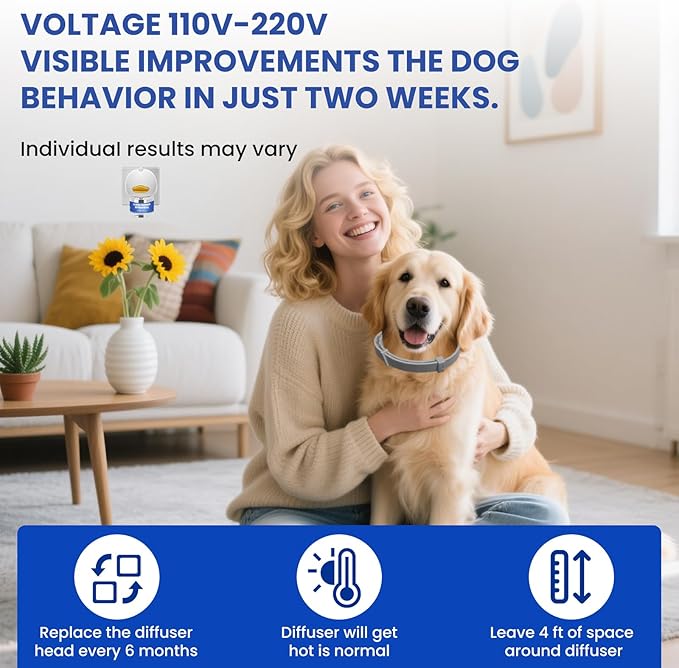 10 Pack Dog Calming Diffuser, Relaxing Pheromone for Dogs Relief Stress Reduce Barking Aggression Scratching(2 Diffuser + 6 Refills + 2 Calming Collars)