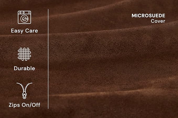 Barker Beds Giant Orthopedic Dog Bed - 7" Pillow Top with Headrest - 100-300 lbs - Memory Foam for Joint Pain & Arthritis - Vet Recommended, Washable - Made in USA - 60"x48"x7" - Chocolate