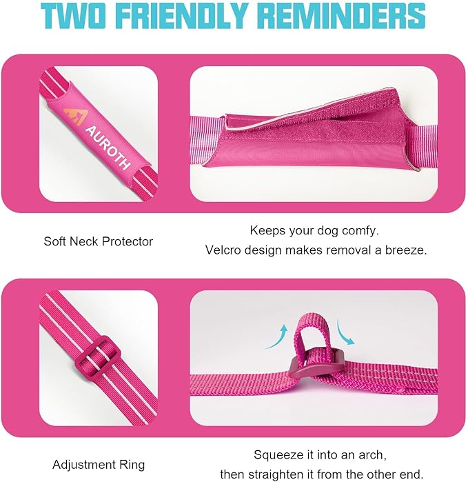 AUROTH Dog Harness and Leash Set, Soft Padded Service Dog Vest with 5.25FT Dog Leash, No Choke, Easy On Pet Vest, Adjustable Reflective No Pull Pet Vest Medium Sized Dog, Easy Walking and Training