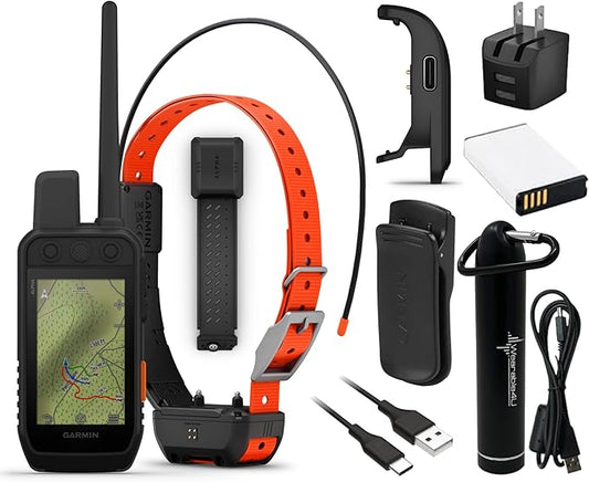 Wearable4U - Garmin Alpha 300i Advanced Dog Tracking and Training Handheld with Garmin Alpha TT 25GPS Dog Tracking Collar and E-Bank Bundle