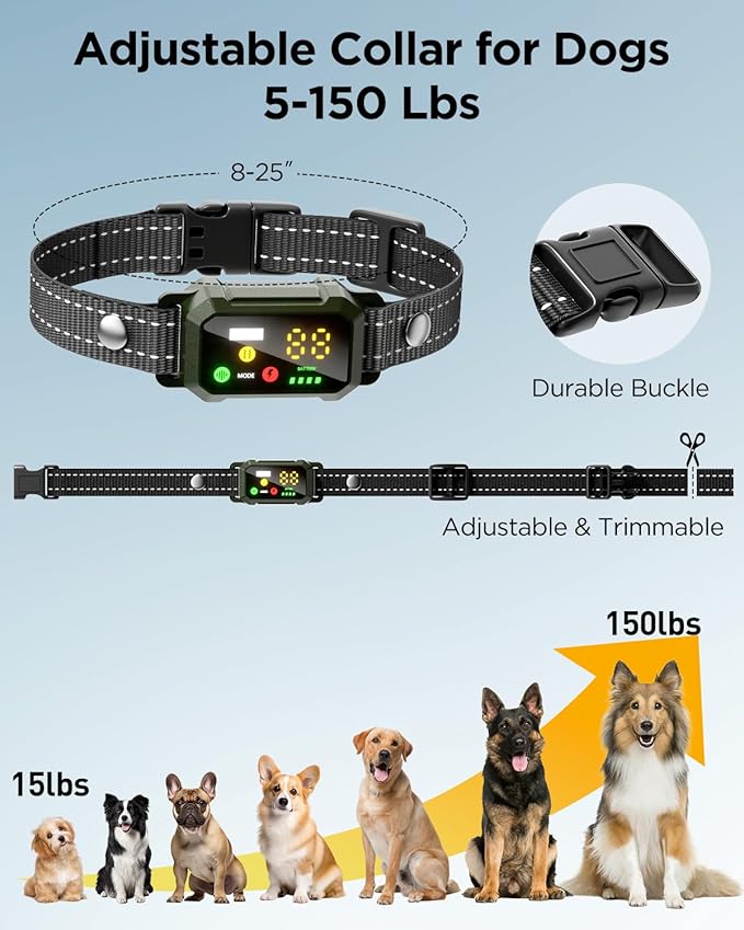 BLACKDOG Military Dog Shock Collar - 4200ft Dog Training Collar with Remote, 4 Training Modes, Flashlight & Strobe, 3-Month Battery, IP67 Waterproof Dog E Collar for All Breeds 5-150lbs (Army Green)