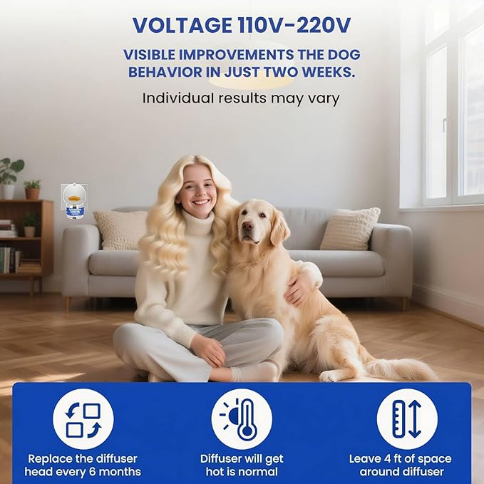 9 Pack Dog Calming Pheromones Diffuser Kit - 3 Plug-ins + 6 Refills (48mL Each) - 180 Day Supply for Anxiety, Aggression, Barking & Stress Relief in Dogs