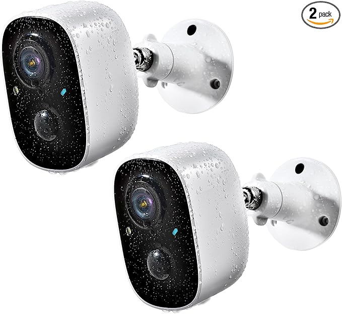 Geekee Security Cameras Wireless Outdoor 2-Way Talk Battery Powered Wi-Fi Cameras for Outside and Indoor 2K Night Vision AI Motion Detection Siren Alarm IP65 Weatherproof 2-Pack
