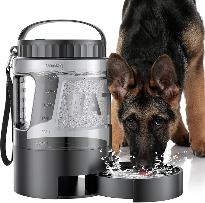 Dog Water Bottle Travel Bowl - 95oz Large Portable Dog Water Bowls Dispenser for Camping Essentials Hiking Traveling Beach Car Park Accessories, Leak Proof Pet Drinking Bottle Jug Bowls Dispenser