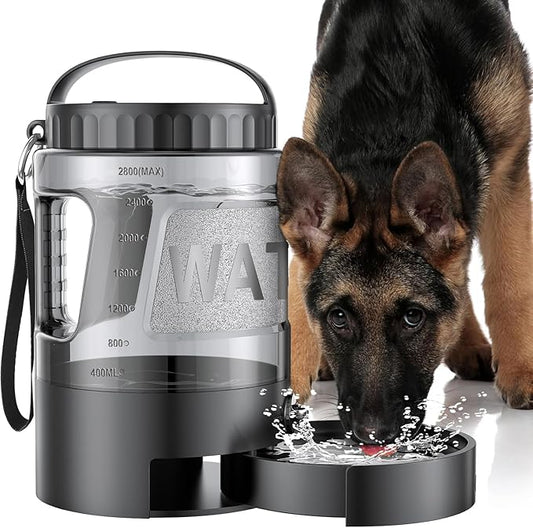 Dog Water Bottle Travel Bowl - 95oz Large Portable Dog Water Bowls Dispenser for Camping Essentials Hiking Traveling Beach Car Park Accessories, Leak Proof Pet Drinking Bottle Jug Bowls Dispenser