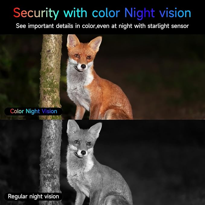 Rraycom 4Pack 2.4G/5GHz WiFi Security Cameras Wireless Outdoor, 2K Tuya Smart Camera for Home Security,Color Night Vision, AI Motion Detection,2-Way Talk,Waterproof,Works w/Alexa,Cloud/SD Storage