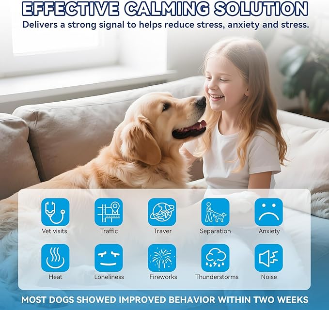 Dog Calming Pheromones Diffuser: 6-in-1 Kit Appeasing Pheromone Diffuser to Calm (2 Plugin+4x48ml Refills) for Comfort Reduces Stress Anxiety, Long-Lasting Appeasing Pheromone for Pet Dog Cat (6in1)