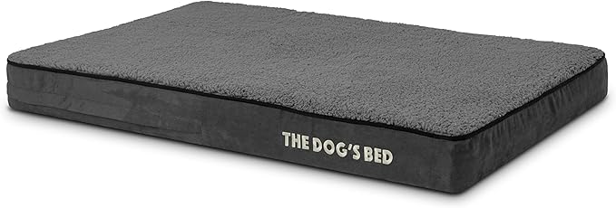 The Dog’s Bed Orthopedic Memory Foam Dog Bed, Large Grey Plush, Pain Relief for Arthritis, Hip & Elbow Dysplasia, Post Surgery, Lameness, Supportive, Waterproof Washable Cover, Veterinary Approved