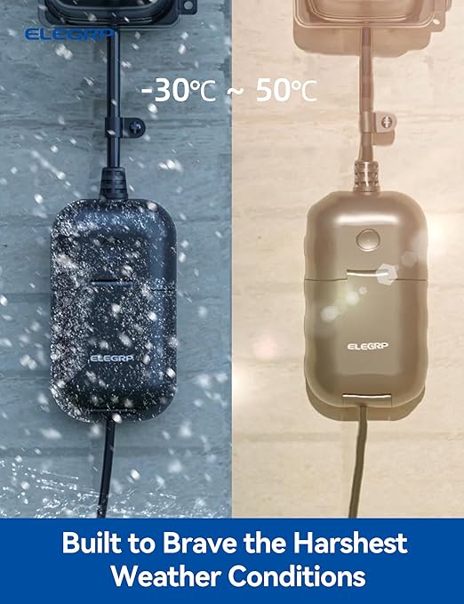 ELEGRP PQR11 Smart Outdoor Dimmer Plug Waterproof IP66, WiFi Plug Works with Alexa & Google Assistant, for String Lights, No Hub Required, UL Certified, 2 Pack, ASP001-11