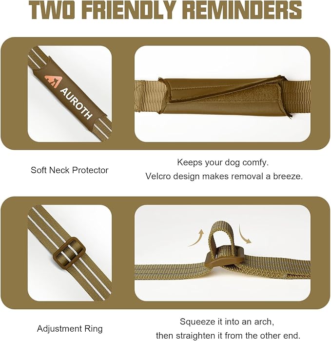 AUROTH Dog Harness and Leash Set, Soft Padded Dog Vest with 5.25FT Dog Leash, No Choke, Easy On Pet Vest, Adjustable Reflective No Pull Dog Harness for Large Dogs, Easy Walking and Training