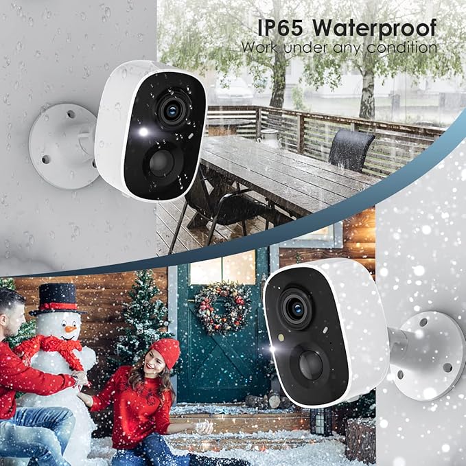 Solar Security Cameras Wireless Outdoor, Outdoor Camera Wireless 2-Way Talk Battery Powered Wi-Fi Cameras for Outside/Indoor 2K Night Vision AI Motion Detection Spotlight Siren Alarm Waterproof