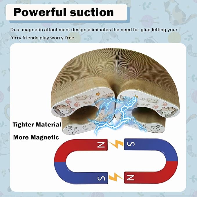 Magic Organ Cat Scratcher Adventure Toy with Bell and Catnip Balls Toys Foldable Recyclable Accordion Kitten Toy Ultimate Interactive Mental & Physical Exercise Cat Toys for Indoor Cats