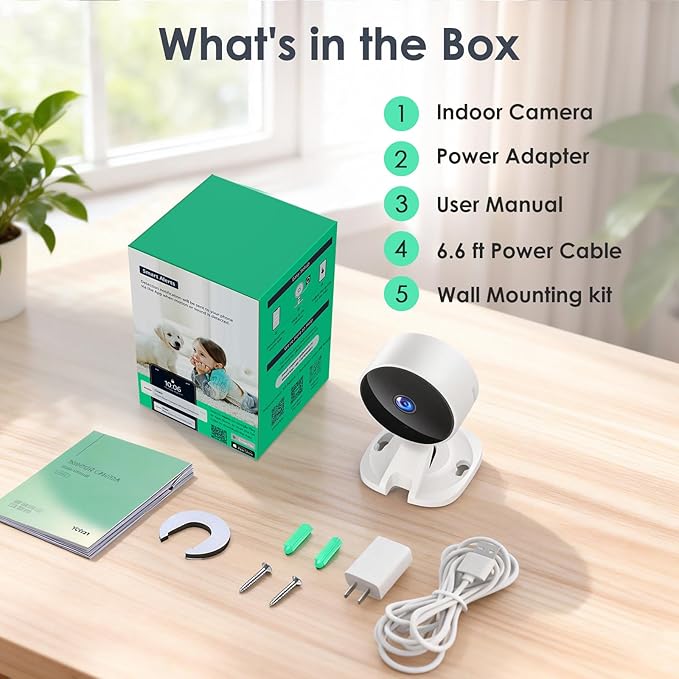 YOTON 1080P Indoor Security Camera for Baby Monitor, Pet Camera with Night Vision, 2-Way Audio, Motion Detection, Cloud & SD Card Storage, Easy Setup, Works with Alexa & Google Assistant, 1-Pack