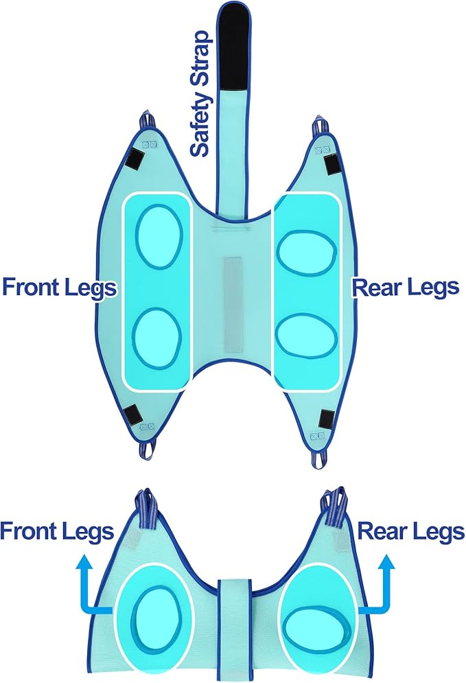 Dog Grooming Hammock, Medium Dog Hanging Harness Holder for Nail Clipping, Nail Trimming Cutting Hammock, Grooming Sling Restraint Bag with Wide Strap Sewed