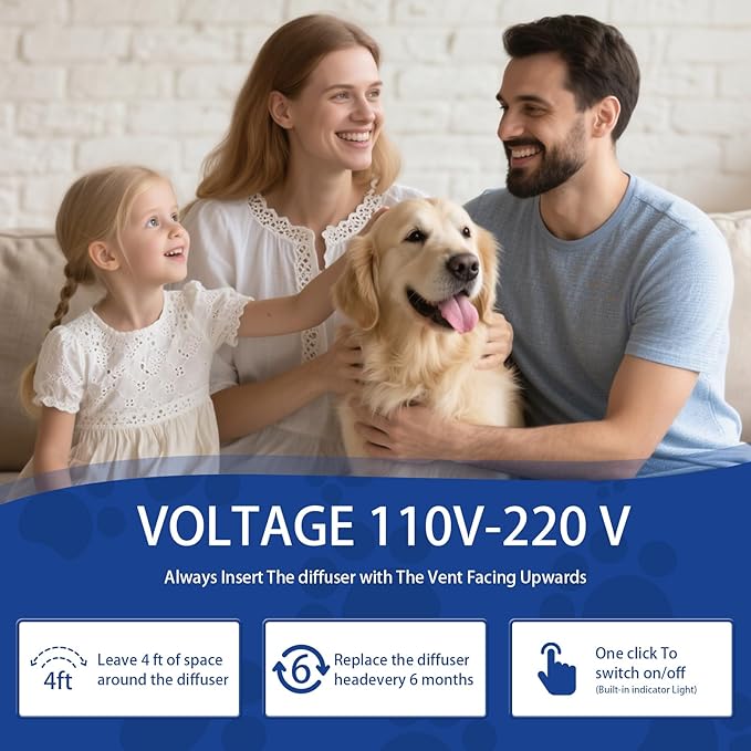 Dog Pheromone Calming Diffuser: Relaxing Pheromone Diffuser for Dogs Relief Stress Anxiety Fighting Scratching Barking, Dog Calming Pheromone Diffuser Kit with 2 Plug in Diffuser+4 Refill 48ml (6in1)