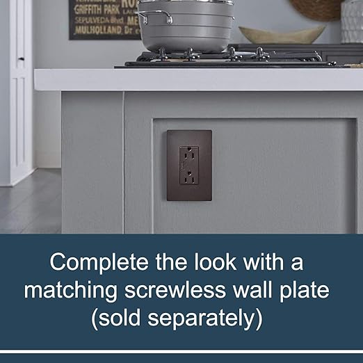 Legrand - Pass & Seymour Radiant Tamper Resistant Outlet, Dark Bronze Power Outlet, 15 Amp Wall Outlet, 885TRDBCC12, 1 Count (Pack of 2)