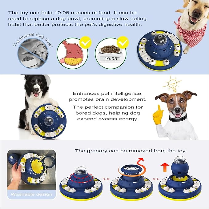 KADTC U.S. Brand & Design Advanced 2 Levels of Challenge Wobble Dog Puzzle Toy for Small/Medium/Large Smart Dogs Treat Puzzles Feeder Food Feeding Puppy Mental Stimulation Toys Christmas New Year Gift