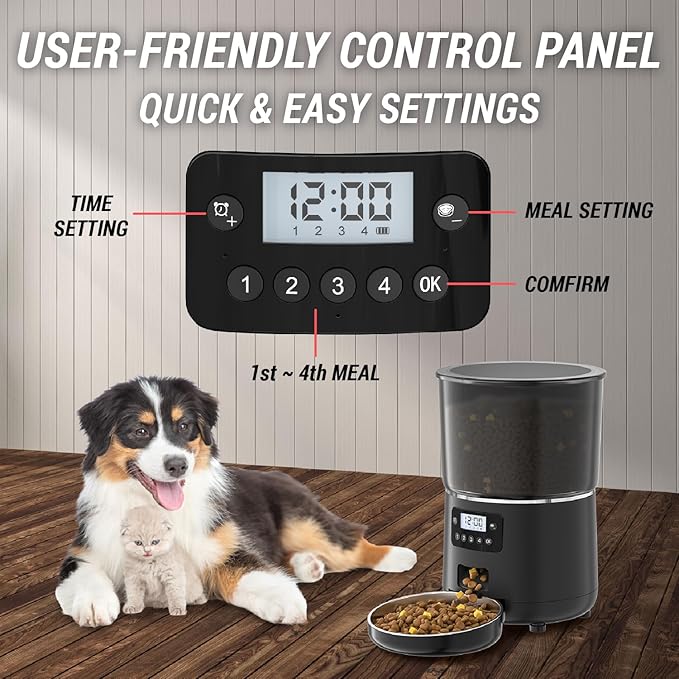 Automatic Dog Feeder Timed Food Dispenser for Dog Pet | Patented Anti-Cockroach Design Easy Clean