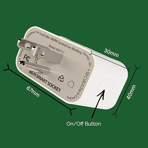 Adarii Smart Plug Google Home, Compatible with Alexa, 15A WiFi Plug, 2.4GHz, Smart Life Plug, Voice Control, Compact Indoor Smart Plug, FCC Certified, Tuya Smart Plug, No Hub Needed, 1 Pack