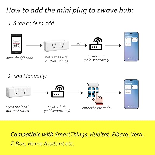 Minoston 800 Series Zwave Dual Outlet Plug, On/Off Z-Wave Repeater Switch with 2 Individual Control Sockets, Hub Required, Z Wave LR Smart Plugs Compatible with SmartThings, Hubitat, Fibaro (MP26Z)