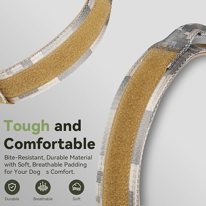 2025 Upgrade Waterproof AirTag Dog Collar, Military Tactical Dog Collar with AirTag Holder, Comfortable Control Handle and Metal Buckle, GPS Dog Collar Holder for Medium to Large Dog