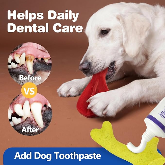 FOFOS Dog Chew Toys for Aggressive Chewers, 3 Pack Tough Nylon Dog Toys, Beef Flavor Chew Toys, for Medium Large Dogs to Keep Them Busy