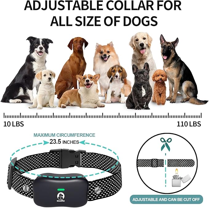 MIMOFPET Wireless Dog Fence System for 2 Dogs - Up to 3500ft Adjustable Electric Fence,Waterproof Training Collar Rechargeable,Pet Containment System for Large Medium Dogs