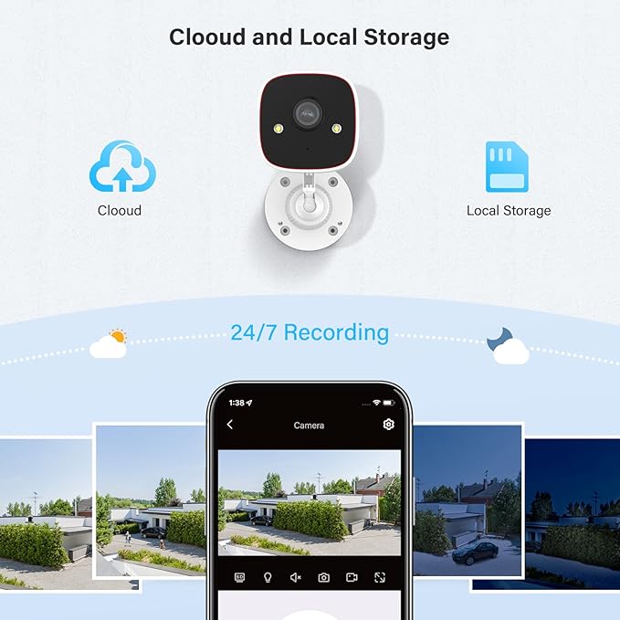 Jennov Outdoor/Indoor Security Cameras 5Ghz/2.4Ghz, 2K HD WiFi/Color Night Vision/Motion Detection /2-Way Audio/IP66 Waterproof Pet Dog Cat Baby Monitor Camera for Home Security