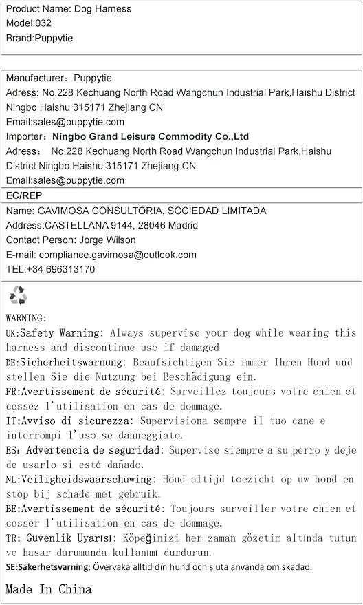 Puppytie No Pull Dog Harness with Multifunction Dog Leash,Soft Adjustable No Choke Escape Proof Pet Harness Vest for Medium Dogs,Denim Gray,M