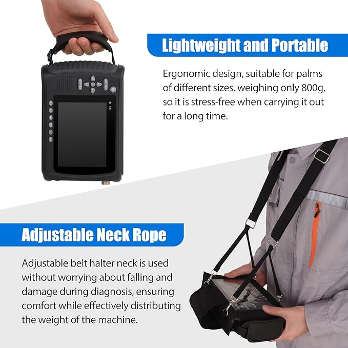 Portable Ultrasound Machine for Pregnancy - with 6.5MHz Rectal Probe & 5 Imaging Modes, Pregnancy Digital Ultrasound Machine for Cattle, Horse, Pigs, Sheep, Cats, Dogs, Rabbit, Fish