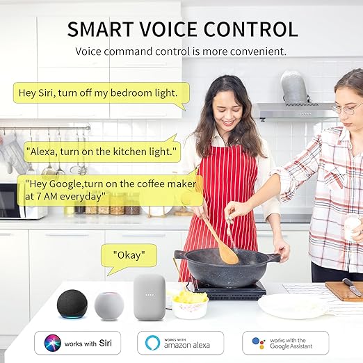 Minoston Matter Smart Plug, Compatible with Alexa, Google Home, Apple Home, SmartThings, Siri, Smart Outlet 15A Max, APP Remote Control, 2.4G Wi-Fi Only, Protect Privacy, 2 Pack