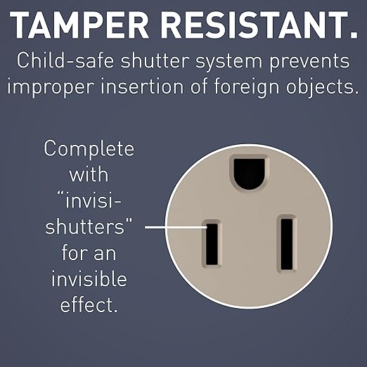 Legrand radiant 885TRNICC12 15 Amp Tamper Resistant Decorator Duplex Outlet, Side Wire or Push Wire, Nickel (1 Count)