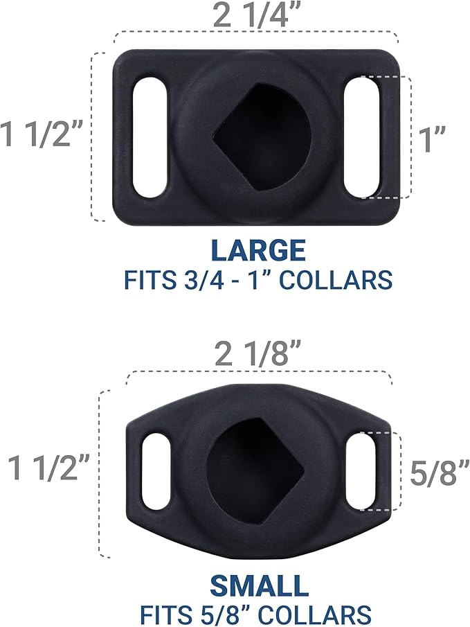 GoTags Designed for Airtag Engraved Dog Collar Holder, Personalized Airtag Case for Pet Collar, Up to 2 Lines of Custom Text, Slide On Tag for GPS Dog Tracker, Compatible with Apple iPhone, Large