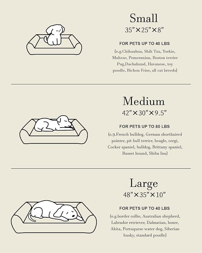 42" Dog Couch Bed for Large Dogs, Orthopedic Dog Sofa with Thick Supportive Foam, Washable Removable Cover, Furniture-Style Pet Bed for Living Room