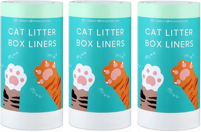 60 Count Thick Self-Cleaning Cat Litter Box Liners Bag Fit For MW-SC01/MW-SC02/MW-LR01, Drawstring Heavy Duty Pet Litter Receptacles Bags Compatible with Automatic Cat Litter Box-18" * 12"
