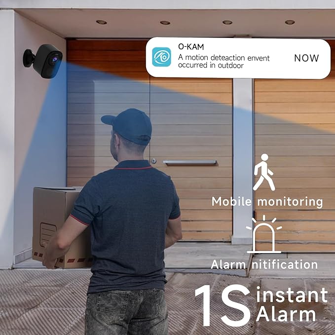 Rraycom 4Pack Wireless Home/Outdoor Security Cameras, 5MP Battery Powered Security Cameras with Spotlight Siren Alarm, AI Motion Detection, Color Night Vision, 2-Way Talk, SD/Cloud, Works with Alexa