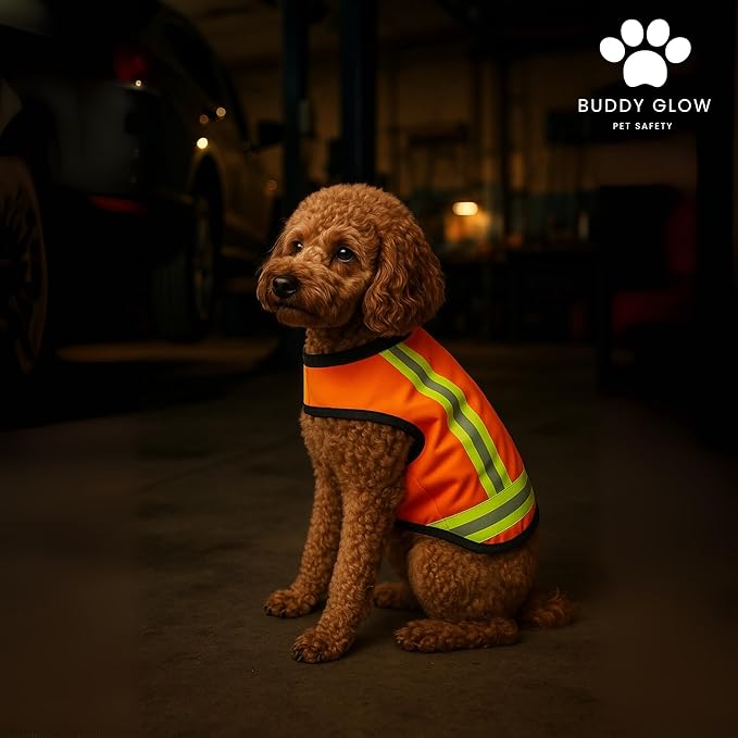 Reflective Dog Vest. Hi Visibility Blaze Orange Hunting Safety Vest Adjustable, Lightweight for Outdoor use - Hiking, Walking & Hunting. Water Resistant (Small)