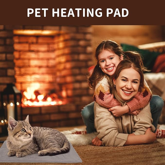 Pet Heating Pad for Cats and Dogs, 28 x 16 Inch Heated Cat Bed, Auto Temperature Control, Waterproof, Electric Mat