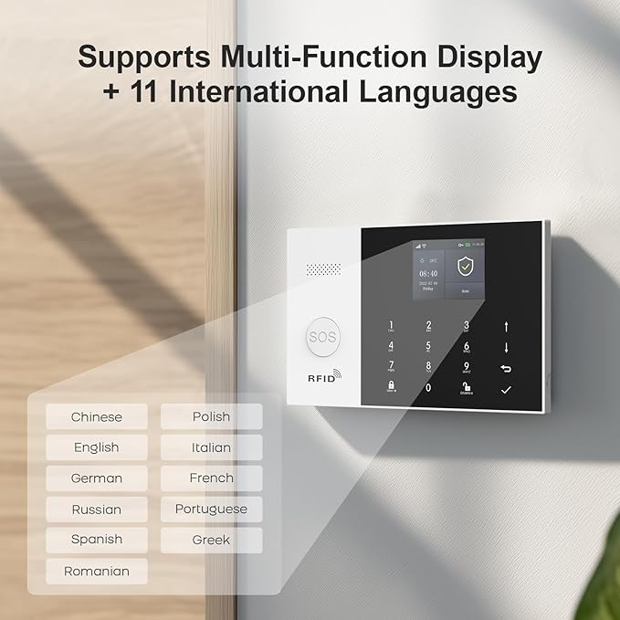PGST Alarm System for Home Security,WiFi/4G Alarm System with Instant App Alerts&Auto Alarm Dial,Smart Life Tuya APPDoor/Window Sensors Compatible with Alexa,NO Monthly Fees Easy to Install