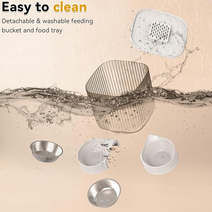 Smart Automatic Cat Feeders, Cat Feeder with Camera for Two Cats,1080P HD Video with Night Vision 2.4G WiFi Auto Pet Feeder with 2-Way Audio,5L Pet Food Storage Container,Detachable for Easy Clean