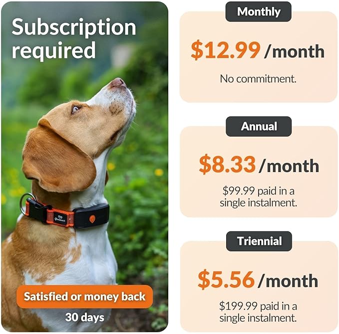 Weenect Dog XT - New GPS Collar for Dogs | XL Antenna | Waterproof | Ultra-Durable Integrated Julius-K9 Collar | Subscription Required