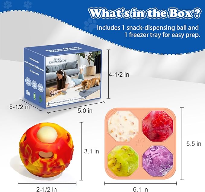 Dog Frozen Treat Toy, Slow Food Training to Relieve Boredom and Stimulating, Interactive Treat Dispensing Dog Toy, Interactive Chew Toys, Super Easy to Open Clean, for Small Dogs (red, Large)